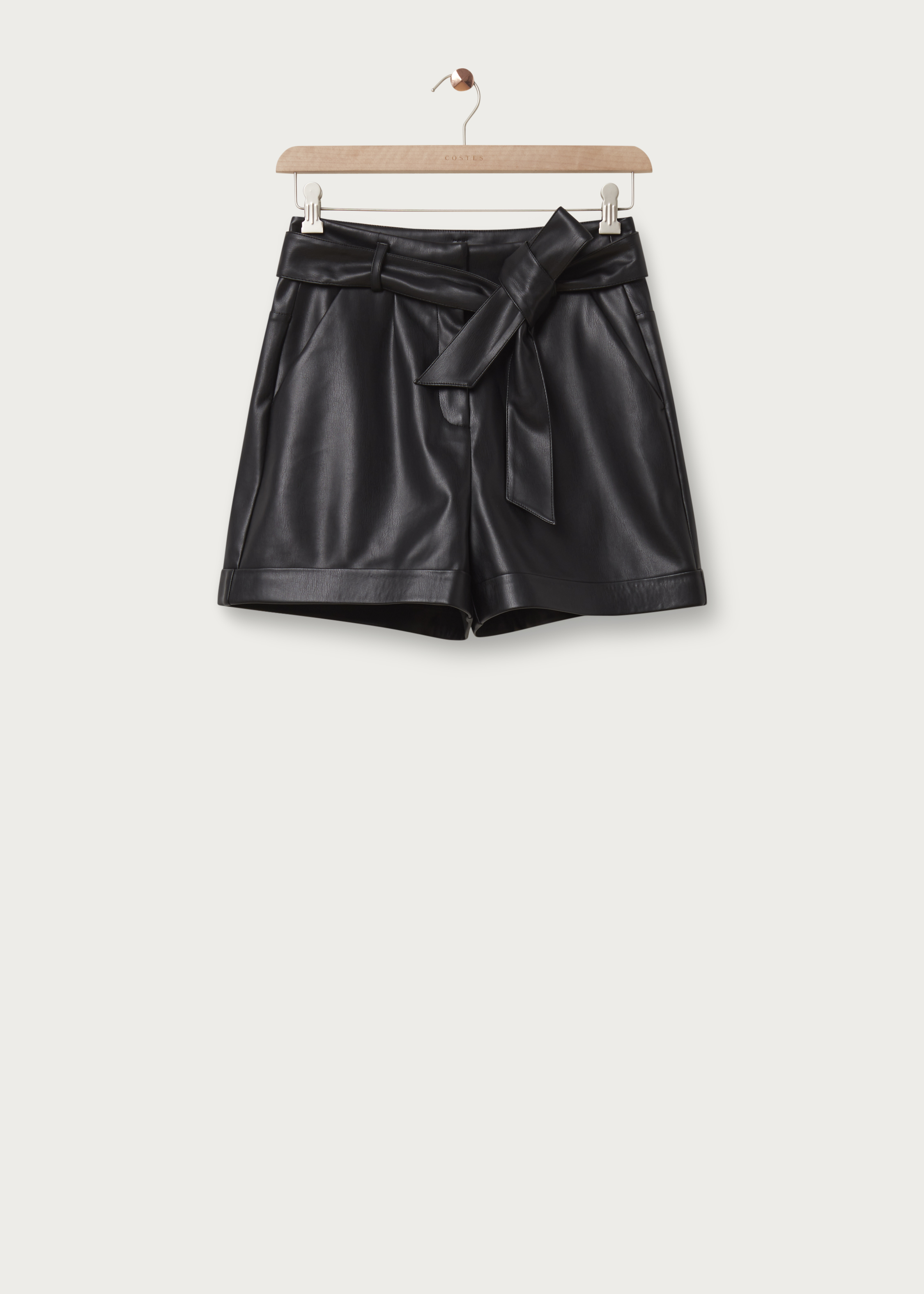 PU Belted Shorts | Costes Fashion