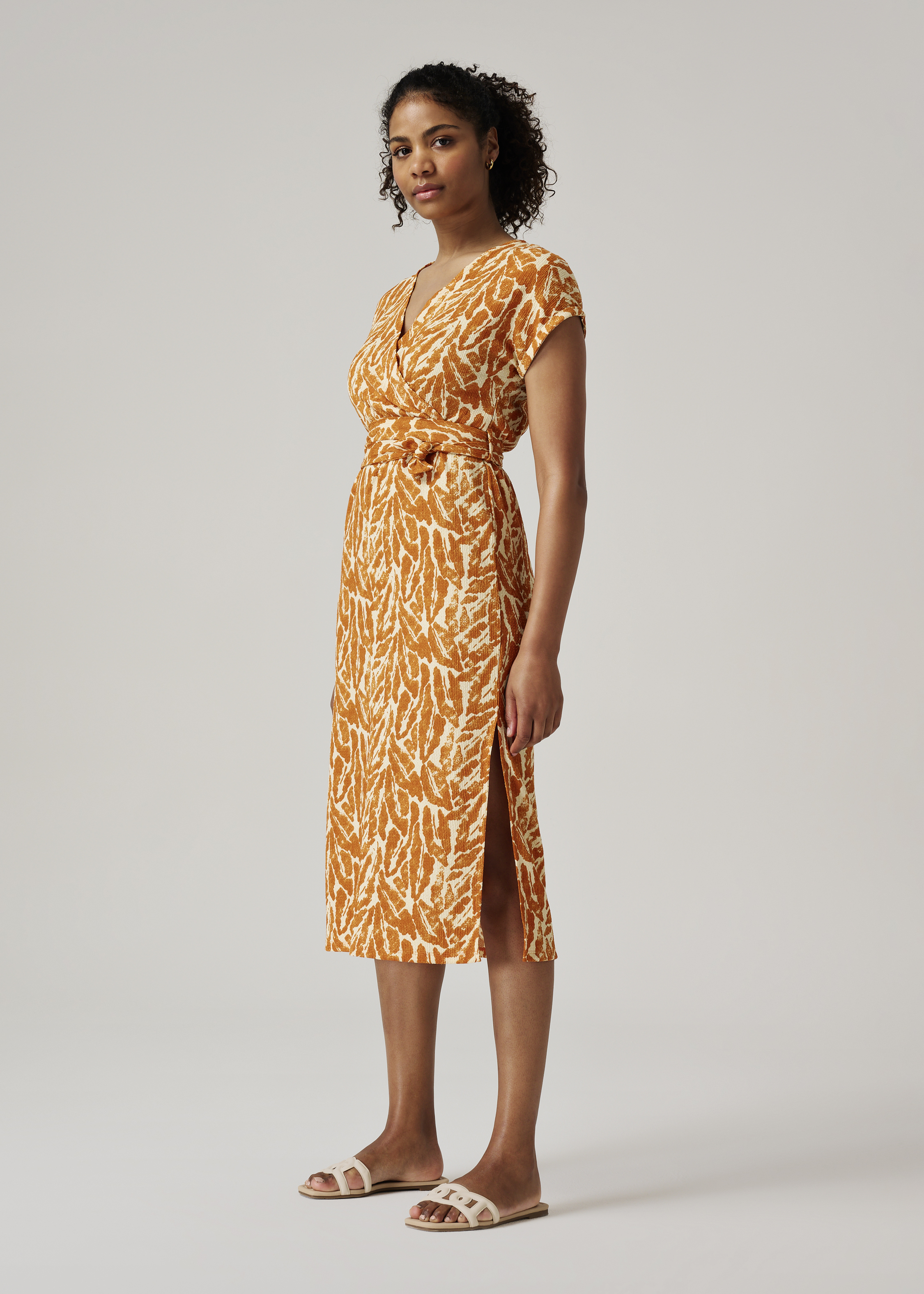 Lezen Intact Manieren Printed Structure Wrap Dress oranje (ORA) | Costes Fashion