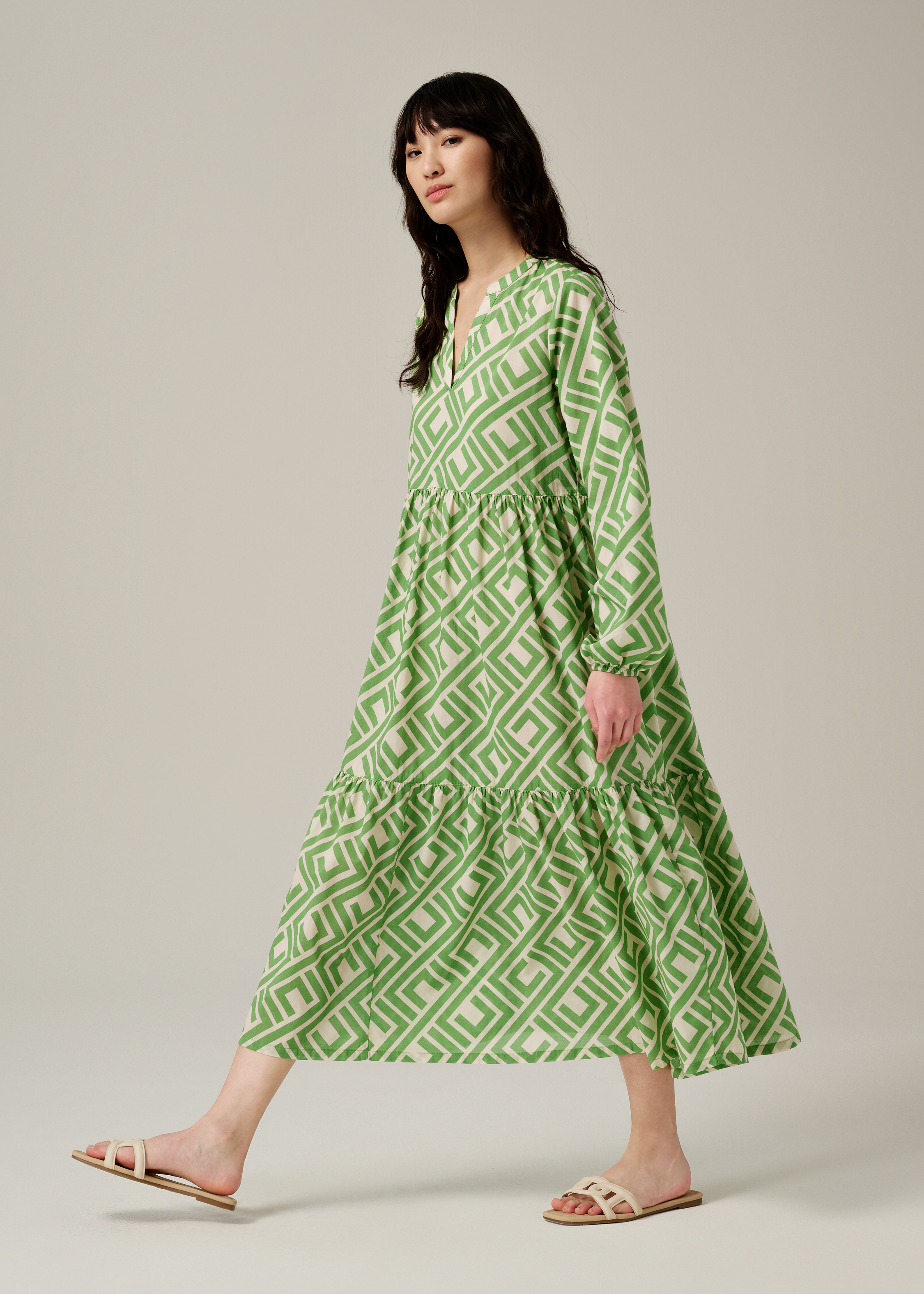 Wide Maxi Dress groen (GRN.M) Costes Fashion