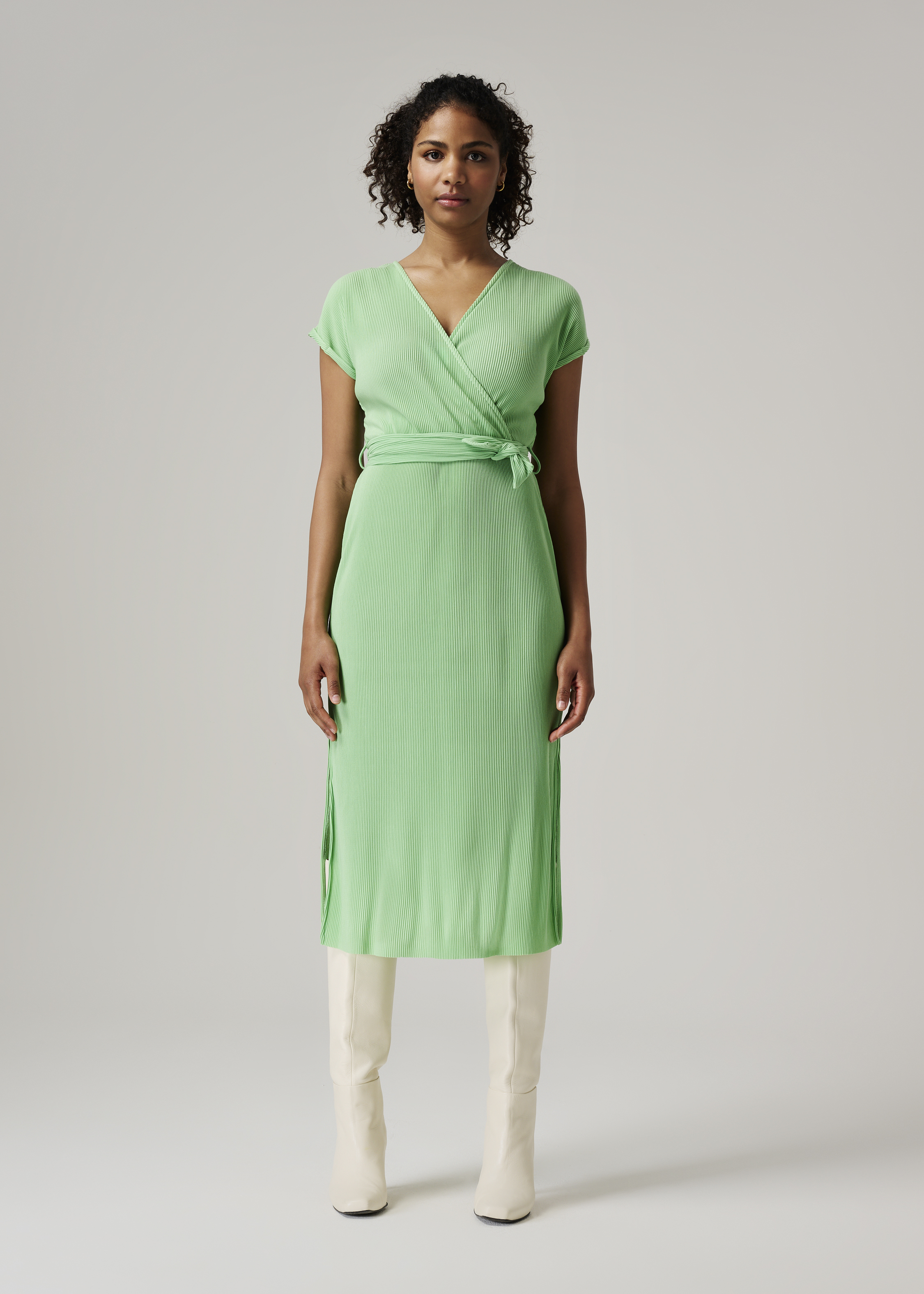 charme vitaliteit bezig Crincle Plisse Dress groen (MINT) | Costes Fashion