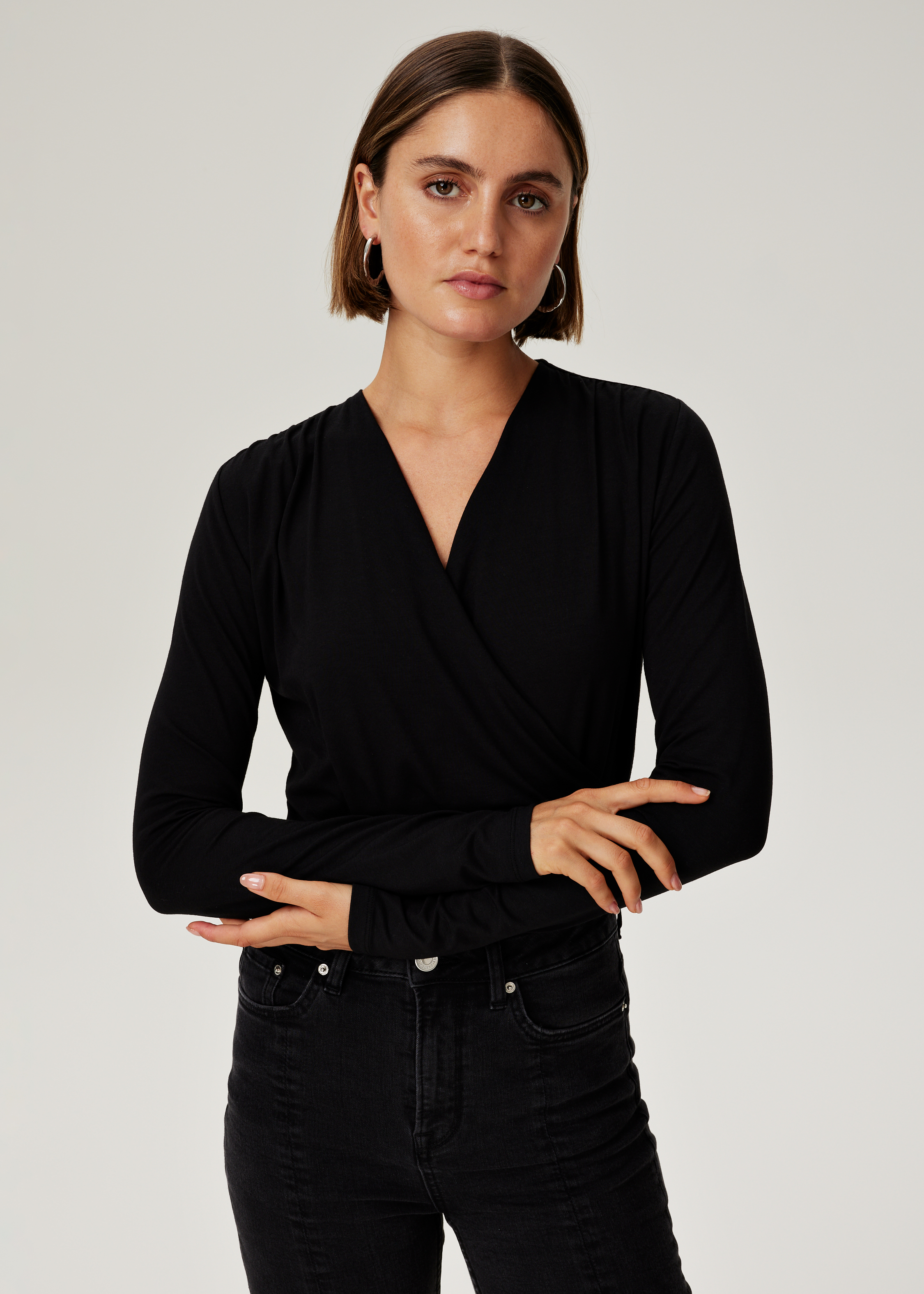 Zwarte discount wrap top