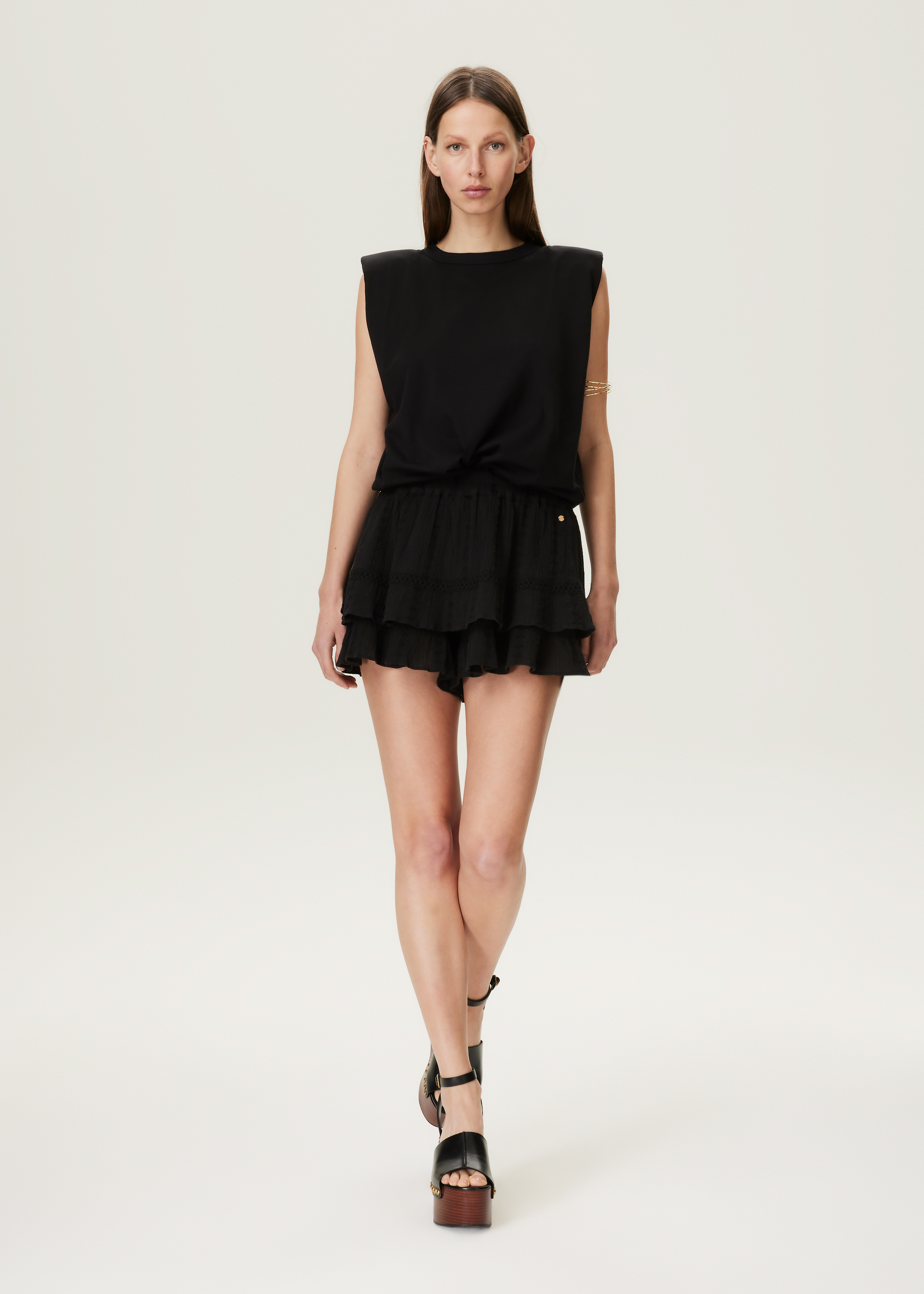 Skort met ruffles zwart (ZWART) Costes