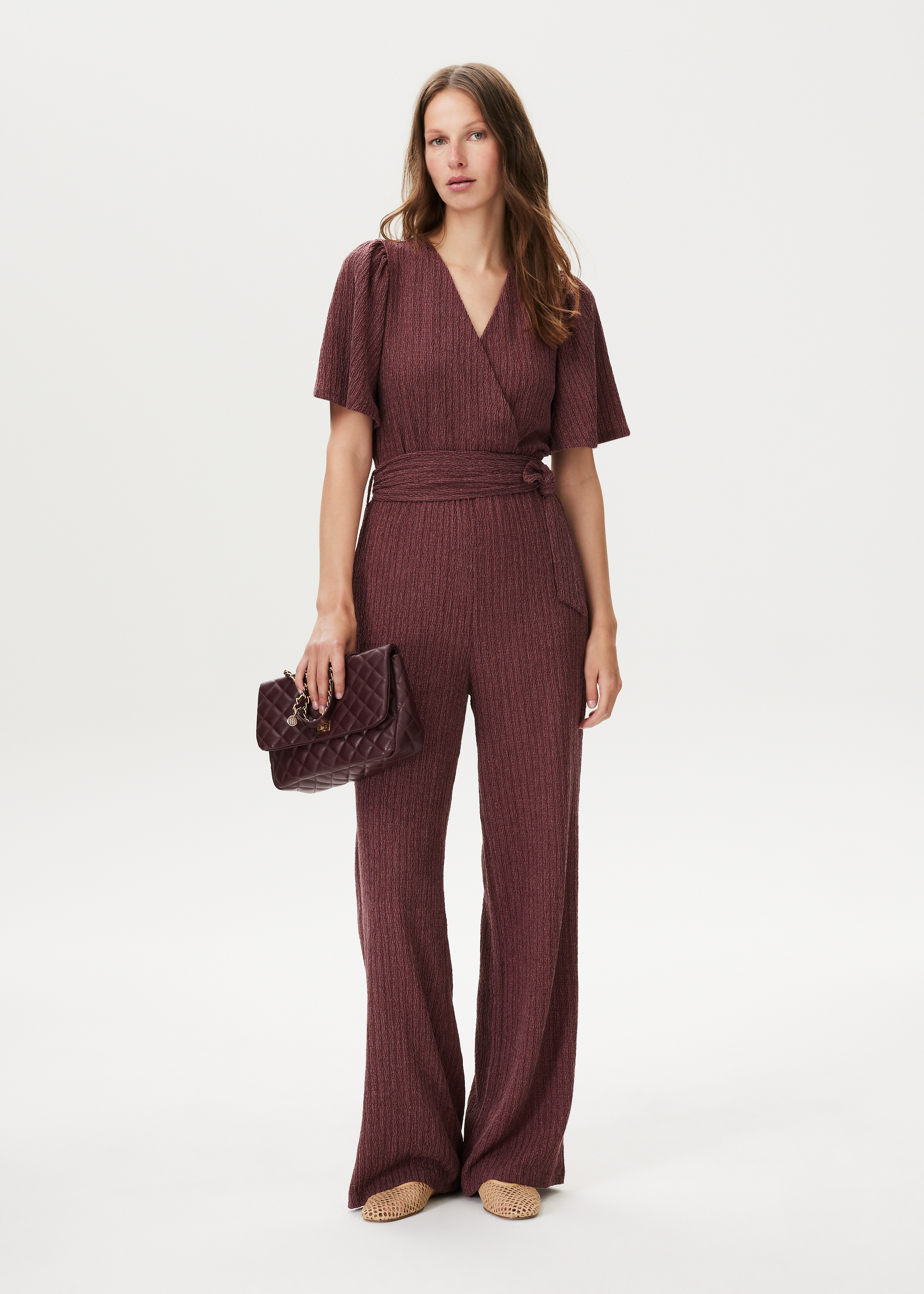 Jumpsuit met wrap detail rood (BORD) Costes