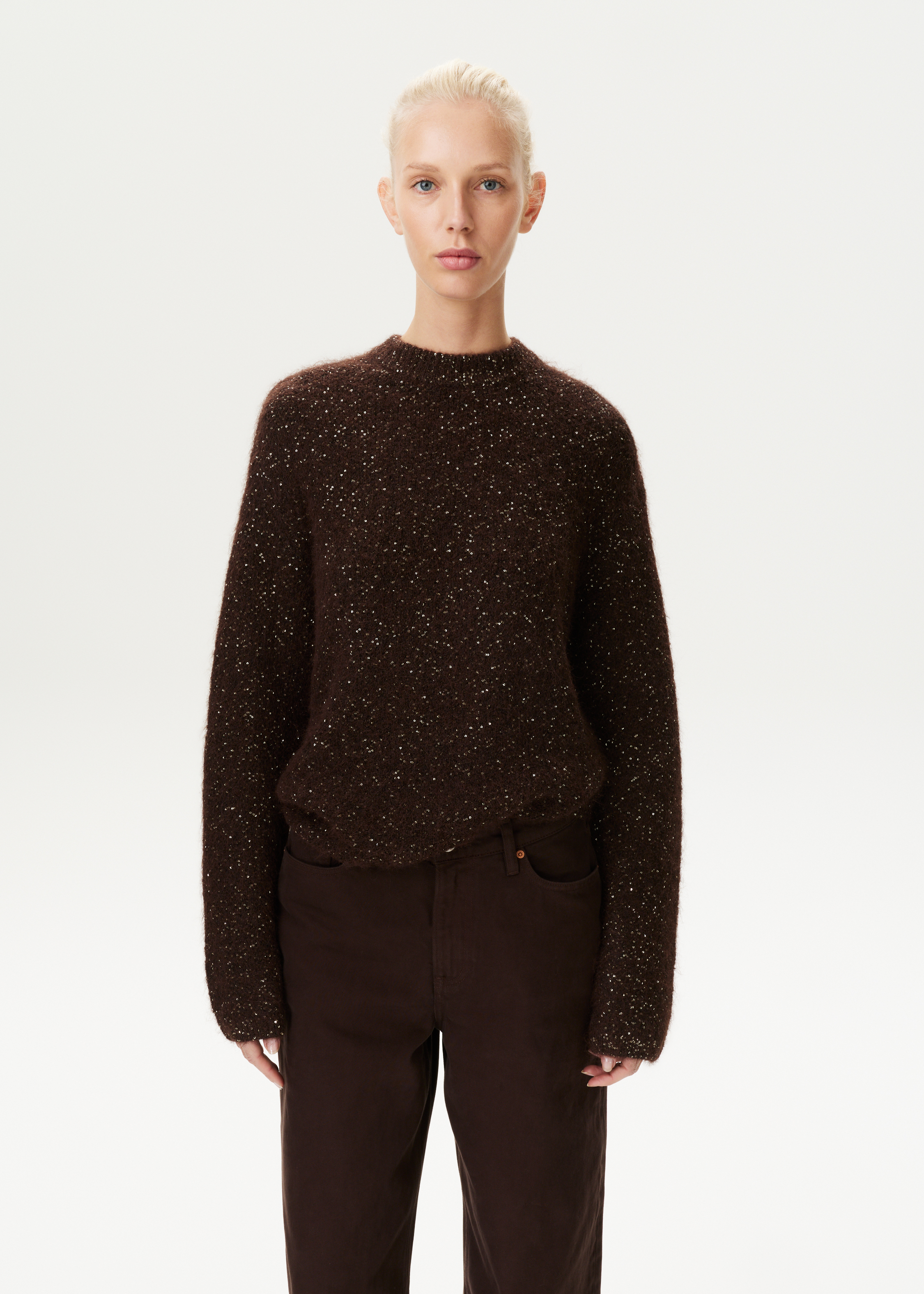 Trui met lurex bruin Costes